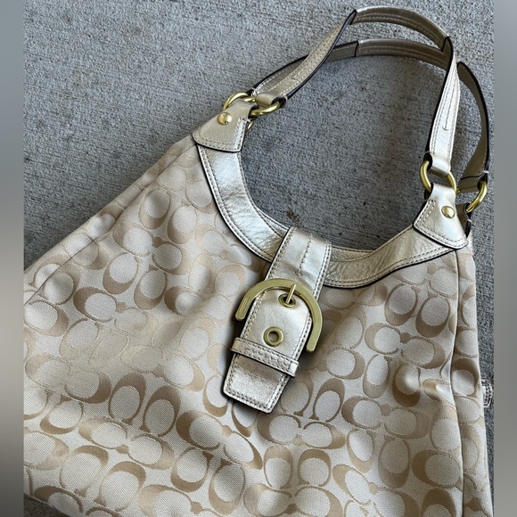 Coach gold soho signature large tote bag purse vintage y2k - Picture 3 of 7